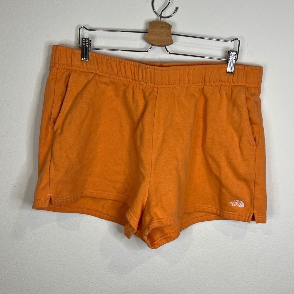 The North Face Womens Fleece Lounge Shorts Elastic Waist Orange Large